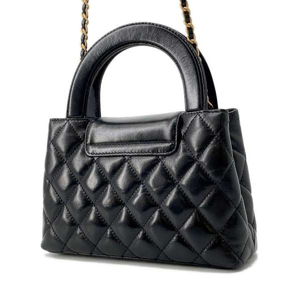 Chanel Shopping Black Calfskin Shoulder Bag Matelasse Mini - Picture 1 of 12